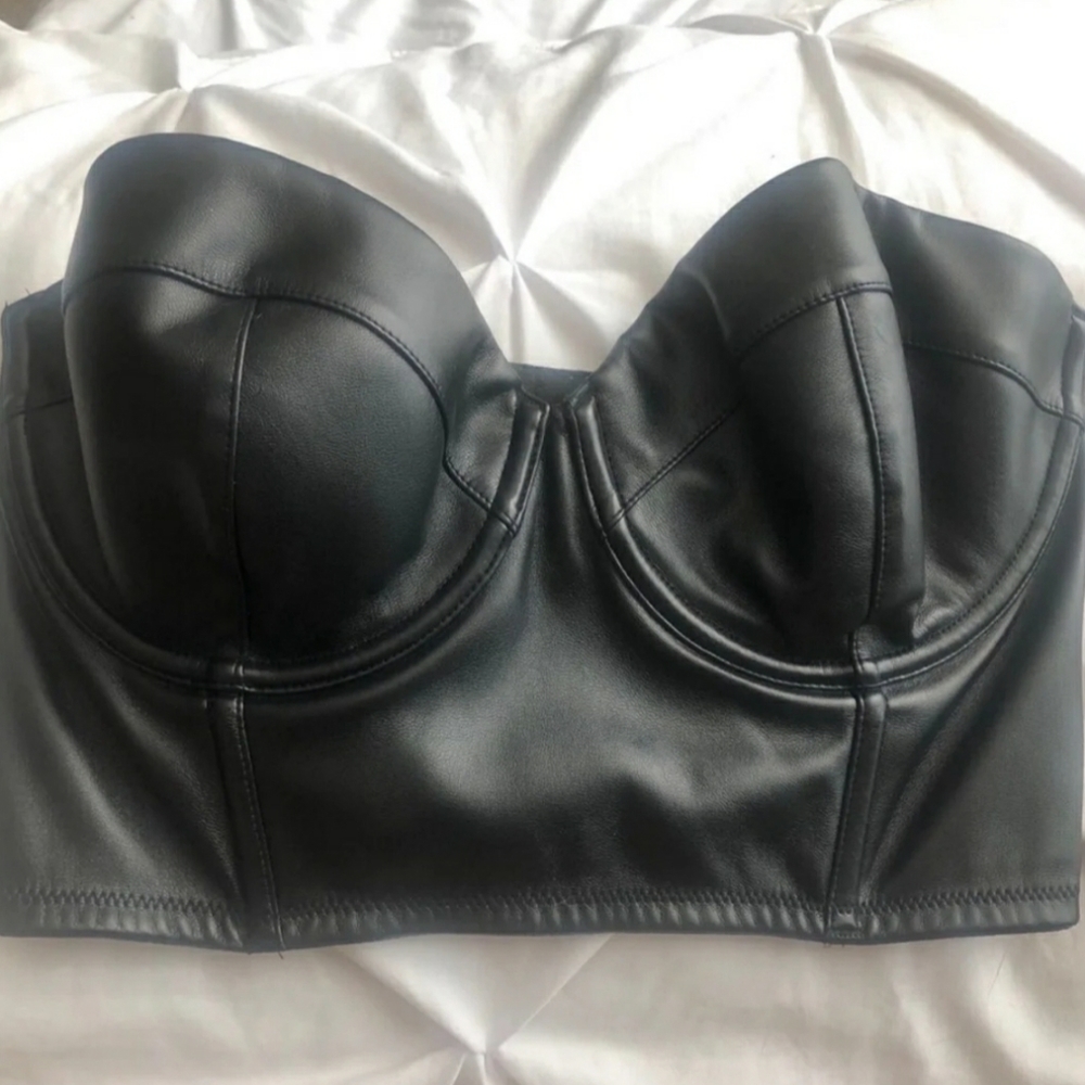 Victoria's Secret faux leather bustier bra